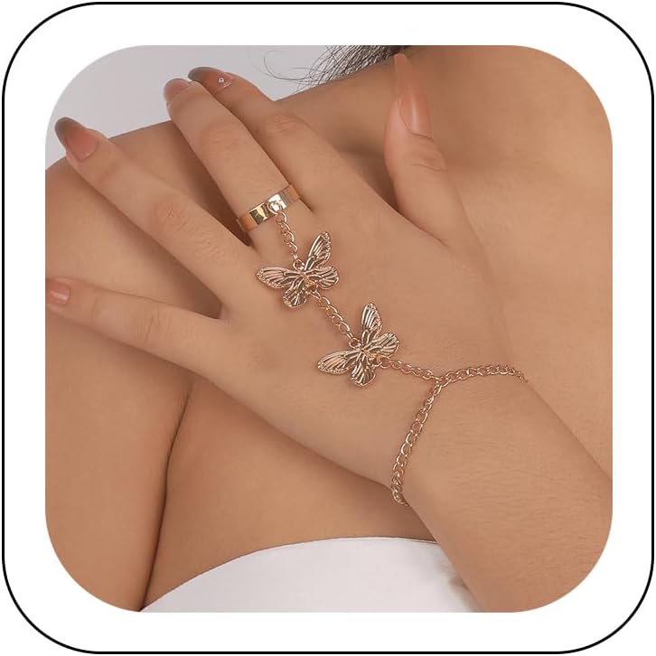 CSIYANJRY99 Snake Hand Chain Bracelet Snake Chain Finger Ring Bracelet Slave Chain Hand Harness Bracelet Snake Pearl Friendship Bracelet Jewelry Accessories - Image 1